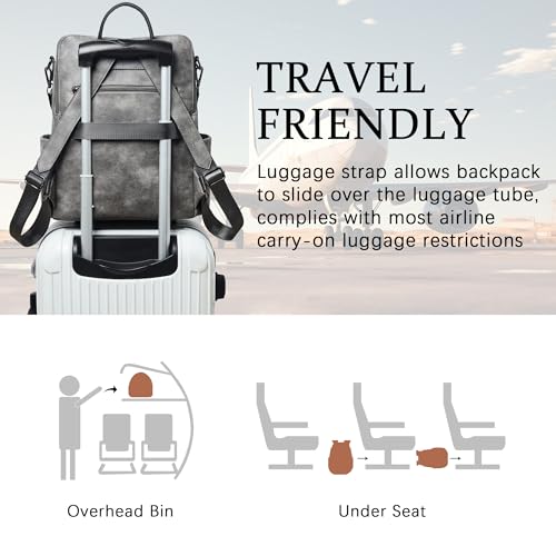 Vegan Leather Laptop Backpack for Women 15.6 inch Work Backpack Fashion Travel Backpack Purse for Travel College Work