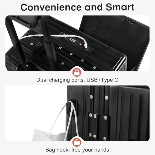 Zipperless 24 Inch Luggage With Wheels