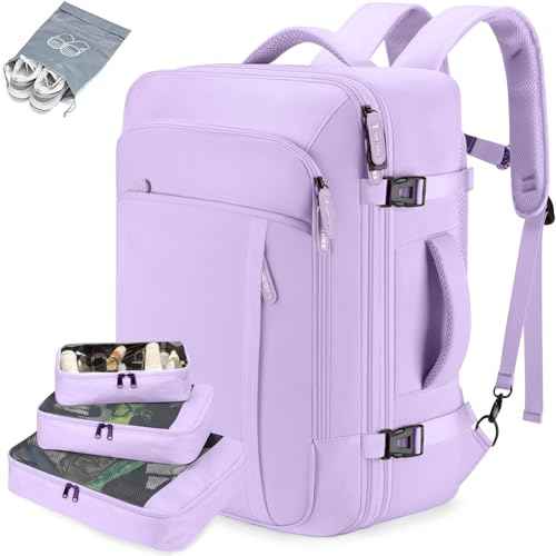 40L Expandable Carry On Travel Backpack with 4 Packing Cubes