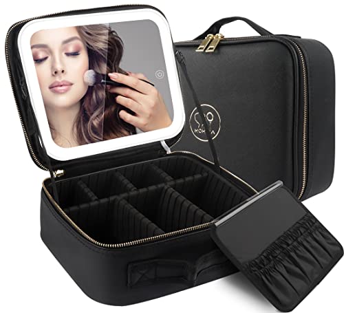 Travel Makeup Bag Cosmetic Bag Makeup Organizer Bag with Lighted Mirror