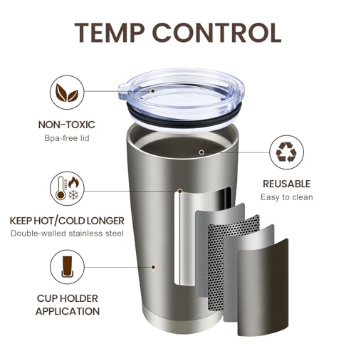 20oz Tumbler 12 Pack Double Wall Vacuum Insulated Travel Mug Bulk