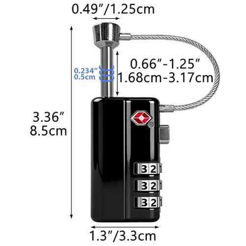 TSA Cable Lock 4 (4 Count)