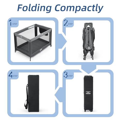 Foldable Portable Baby Playard Crib for Toddlers