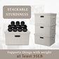 Medium 15" 21 Quart Collapsible Stackable Storage Bins with Lids