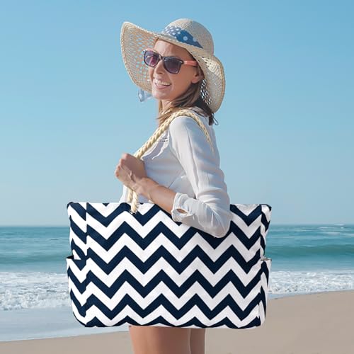 Beach Bag Large Beach Tote Bag for Women Waterproof Sandproof Swim Pool Bag With Zipper
