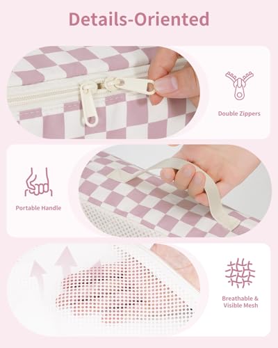 7 Set Checkered Packing Cubes for Travel Carry on Suitcase Luggage Organizer Bags for Kids Women Men