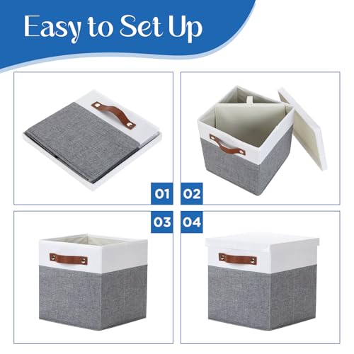Foldable Fabric Storage Bins with Lids (2 Count)