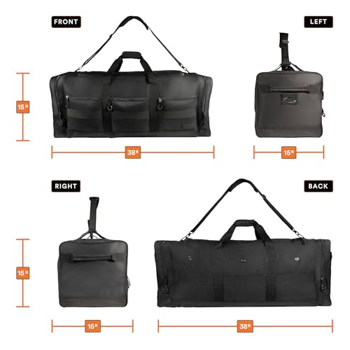 140L 38" Extra Large Heavy Duty Sports Equipment Storage Duffle Bag