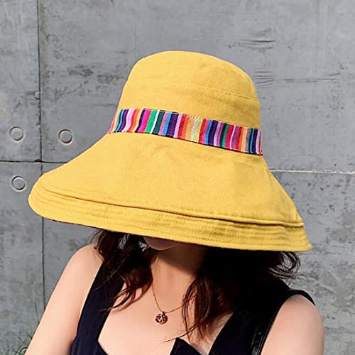 Women Summer Wide Brim Sun Hat Bucket Fishing Hats UV Protection