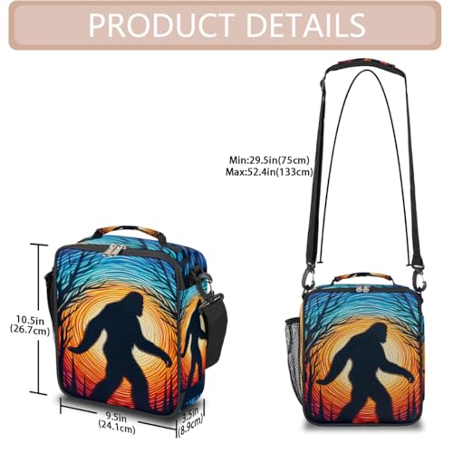 Galaxy Bigfoot Kids Lunch Box for Girls Boys Reusable Insulated Lunch Bag for Kids Toddler Thermal Cooler Spacious Lunchbox with Shoulder Strap Lunchbag for School Work Picnic (print 7)
