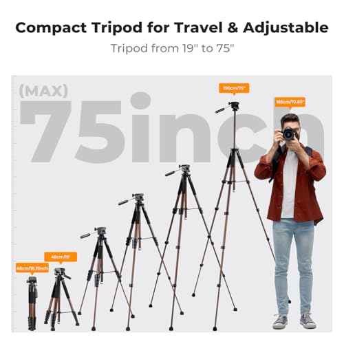 75" Aluminum Camera Tripod