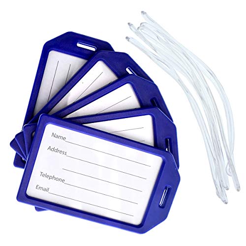 Bulk 50 Pack Premium Rigid Airline Luggage Tag Holders with 6" Worm Loops
