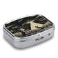 Metal 2 Compartment Pill Organizer Travel Friendly Portable Compact Pill Box Cute Pill Case to Hold Vitamins
