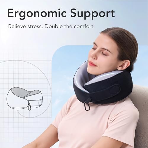 Travel Neck Pillow Airplane Neck Support Ergonomic Design for Traveling