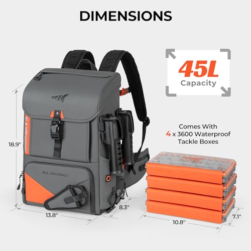 All Weather Waterproof Fishing Backpack & Waterproof Tackle Box