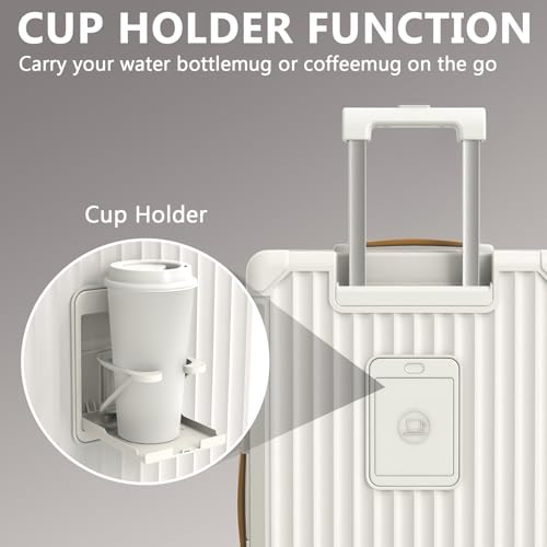 3 Piece Set Hardside Expandable Luggage with USB Charging Port and Cup Holder (3 Count)