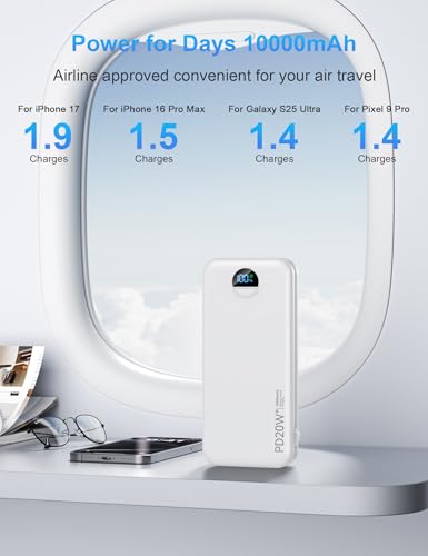 Portable Charger Power Bank 10000mAh PD20W w