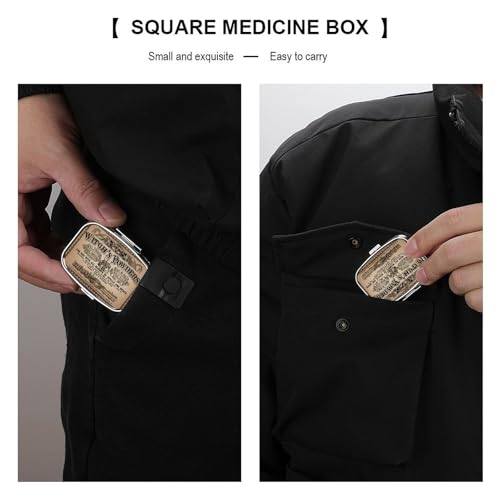 Metal 2 Compartment Pill Organizer Travel Friendly Portable Compact Pill Box Cute Pill Case to Hold Vitamins