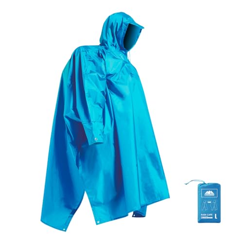 Hooded Rain Poncho for Adult with Pocket Waterproof Lightweight Unisex Raincoat for Hiking Camping Emergency
