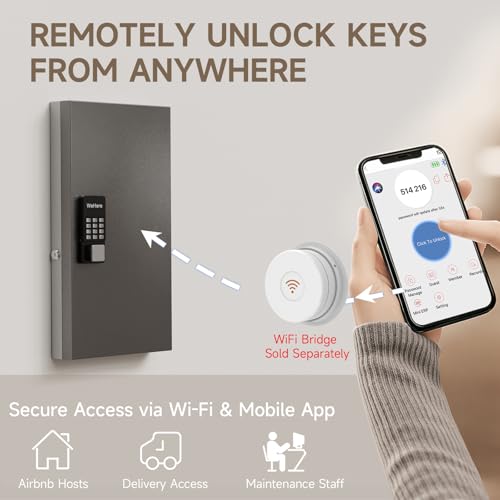 48 Key Lock Box Smart Key Organier Cabinet with Keypad & App for Office