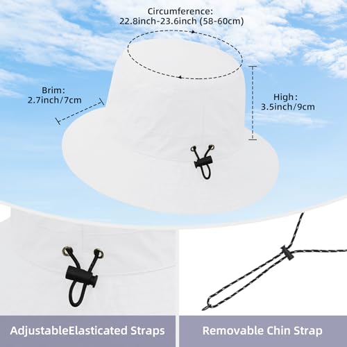 Waterproof Bucket Hats for Woman UPF 50+ Sun Hat White