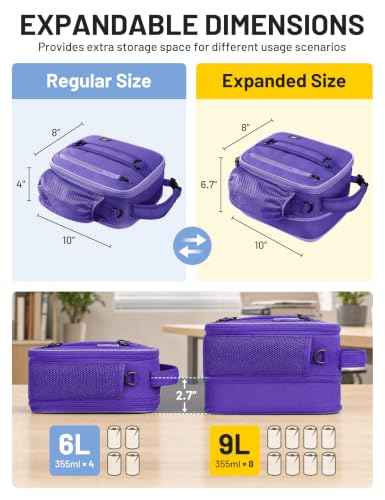 Expandable Small Lunch Box for Men Women Kids Work School Light Purple