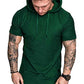 Mens Fashion Hoodies Sport Pullover Solid Color Shirt Workout Lightweight Tops Dark Green XX