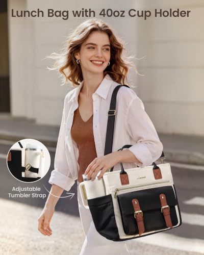 Insulated Lunch Bag Women (Black-Beige-Brown / 20L)