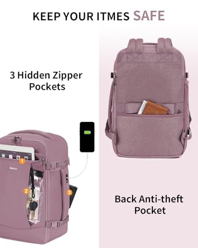 17'' Travel Backpack Airlines Approved Personal Item Carry On Bag Pink
