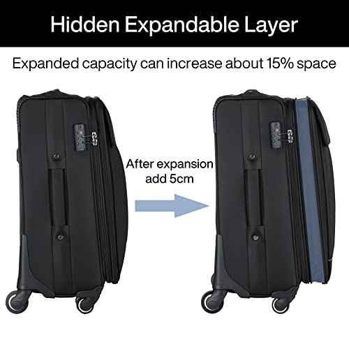 28 Inch Luggage with Spinner Wheels Expandable Large Suitcase with Wheels Softside Check in Luggage Rolling Suitcase with Lock Lightweight Travel Luggage for Men and Women