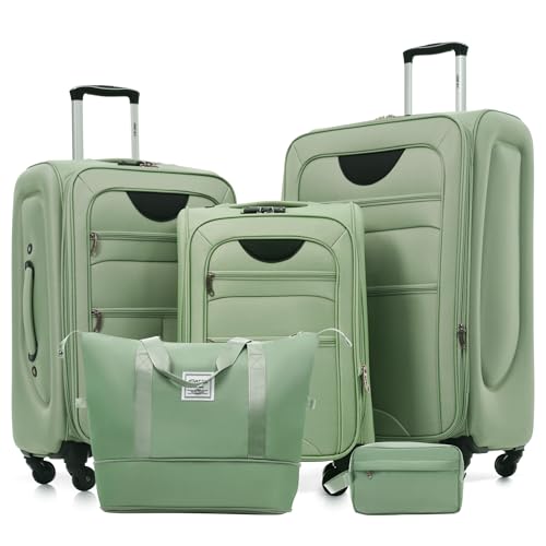 Softside Luggage Set Lightweight 3 Piece Suitcase with Duffel Bag (3 Count)