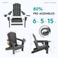 Outdoor Adirondack Chair Set of 4 with 2 Cup Holders (4 Count)