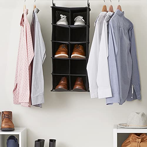 10 Pocket Hanging Shoe Closet Organizer with Hooks