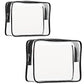2Pcs Crystal Clear PVC Travel Toiletry Bag Kit for Women Men (2 Count)