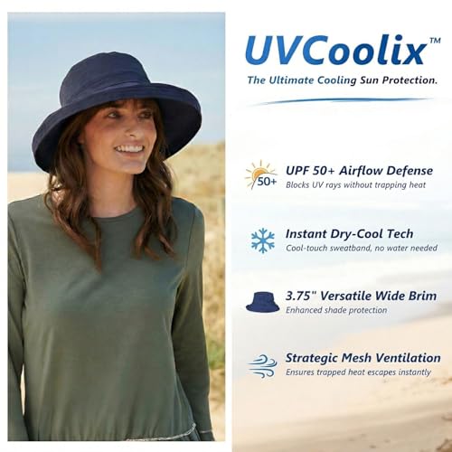 UVCoolix Women's UPF 50+ Wide Brim Cooling Sun Hat