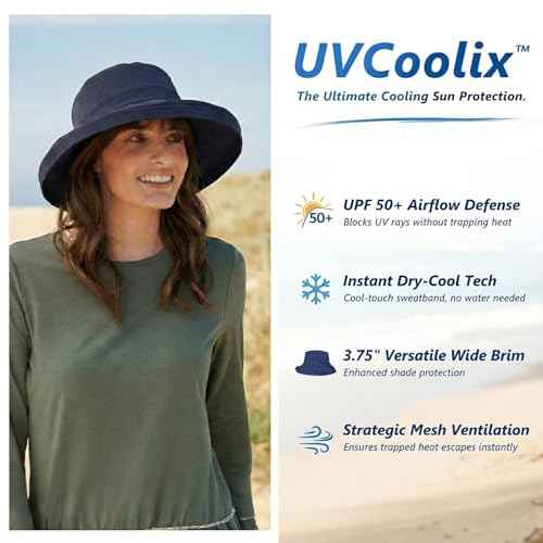 UVCoolix Women's UPF 50+ Wide Brim Cooling Sun Hat