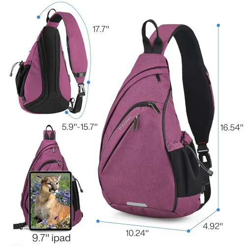 Sling Bag Men Backpack Unisex One Shoulder Bag Hiking Travel Backpack Crossbody with USB Port for Men Women Versatile Casual Daypack