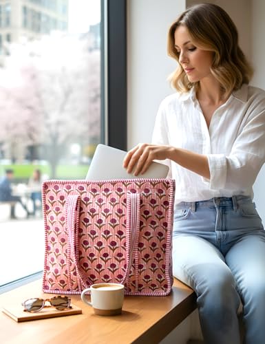 100% Cotton Quilted Tote Bag For Women