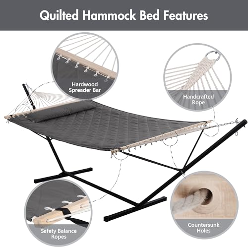 Heavy Duty Hammock with 12 Feet Stand Included