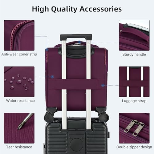 16 Inch Underseat Mini Carry On Luggage with Spinner Wheels