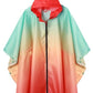 Adults Rain Poncho Waterproof Raincoat Women Gradient Hood with Pocket