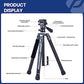 62" Video Camera Tripod with Fluid Head for Smooth Panning