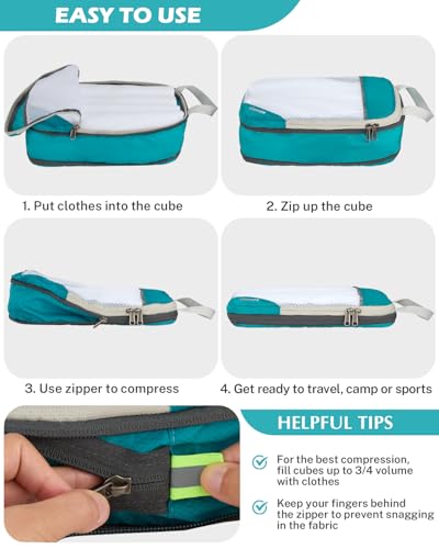 Compression Packing Cubes for Travel (6 Count)