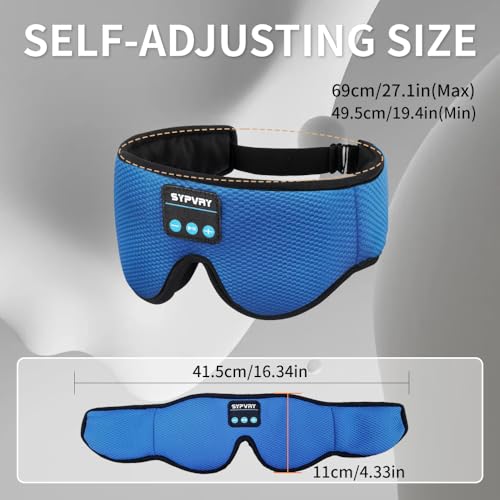 Bluetooth Sleep Mask Wireless Headphones 3D Bluetooth Eye Mask for Side Sleepers SYPVRY Blackout Eye Mask with Headphones Speaker for Airplane