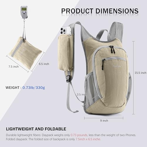 10L Small Hiking Backpack Travel Daypack Lightweight Packable Back Pack for Women Men
