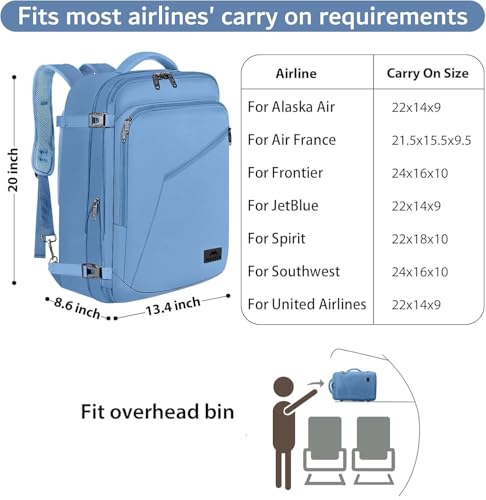 Carry on Backpack with Hide Away Shoulder Strap for Travel