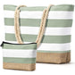 Beach Bag Initial Beach Tote with Makeup Bag for Travel
