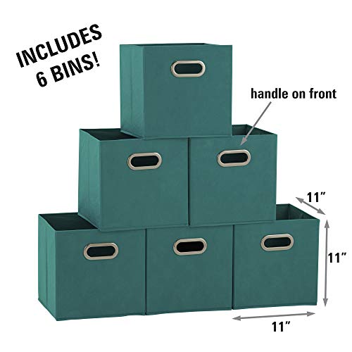 Fabric Storage Bins in Strong Poly‑Woven Fabric (6 Count)