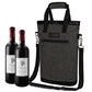 Two Bottle Wine Bag Carrier Insulated Leakproof 2 Wine Cooler Charcoal
