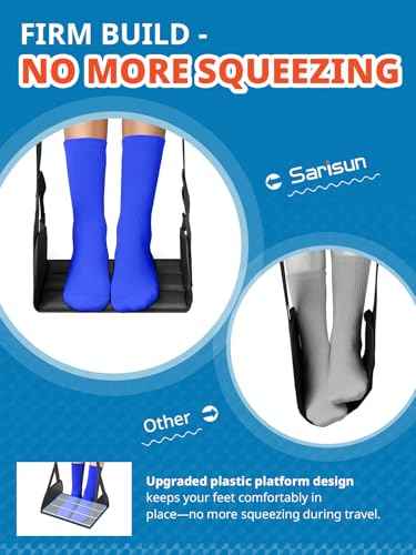 2 Pack Airplane Foot Hammock for Travel with Carry Bags (2 Count)